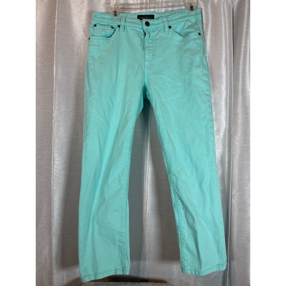 Lauren Jeans Co Ralph Lauren Women's Aqua Mint Straight‎ Leg Jeans Size 8